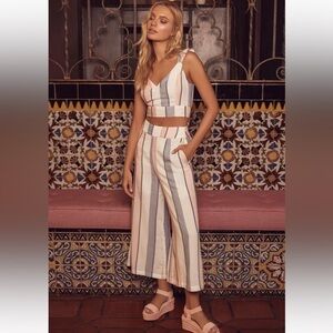 On the road • striped cropped wide leg pants